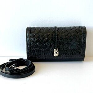 Brighton Black Cross Body Organizer with Removable Strap, Excellent Condition!